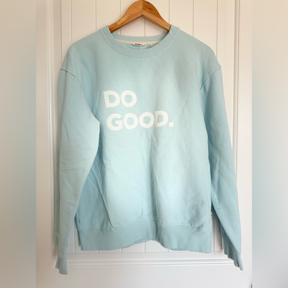 Cotopaxi Women's Do Good Crew Sweatshirt Ice Blue Organic Cotton Blend XLarge - Picture 2 of 9